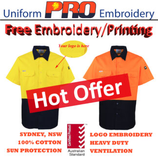[Free Embroidery] Hi Vis Cotton Drill Shirts – Short Sleeves without Reflective Tape