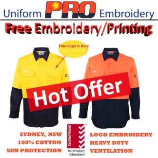 [Free Embroidery] Hi Vis Cotton Drill Shirts – Long Sleeves without Reflective Tape